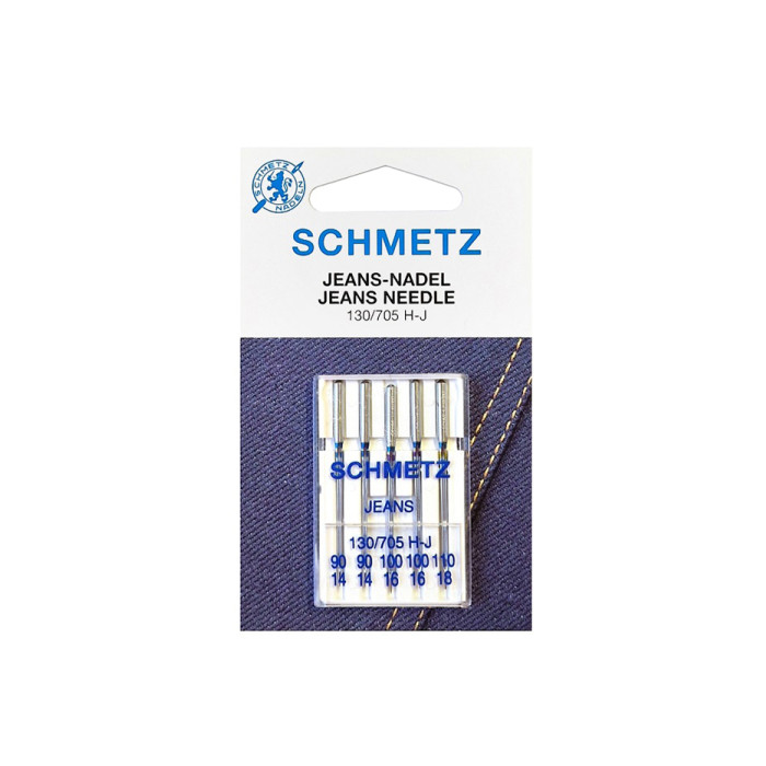 JEANS "130/705H-J" SCHMETZ NEEDLES (ASSORTED SIZES, PACK OF 5)
