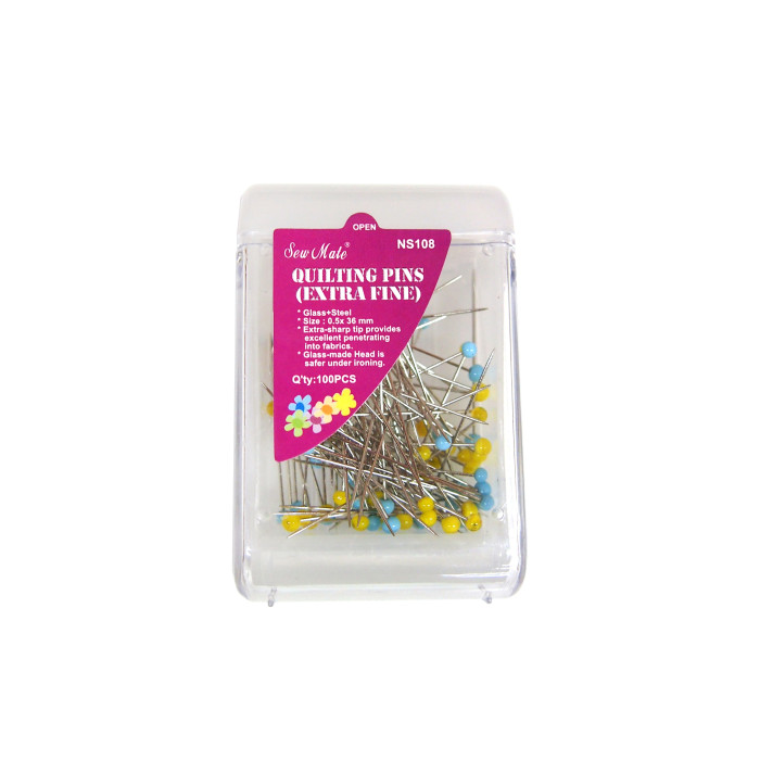 Glass-Head NS108 SEWMATE Quilting Pins, Extra Fine (36x0.5mm