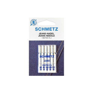 JEANS "130/705H-J" SCHMETZ NEEDLES (ASSORTED SIZES, PACK OF 5)
