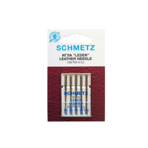 LEATHER "705-130 H LL" SCHMETZ NEEDLES (ASSORTED SIZES, PACK OF 5)
